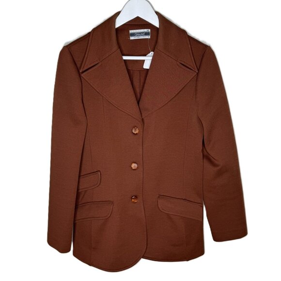 Vintage 70s Catalina Women's Brown Blazer Jacket, Retro Chic Blazer, Size 12 - Picture 1 of 7